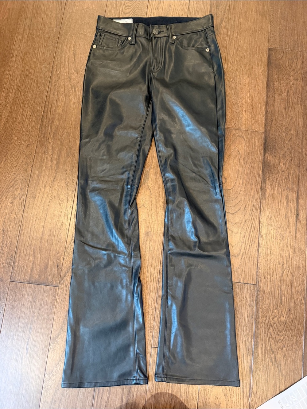 GAP Black Faux Leather Baby Boot Mid Rise Jeans Size 25/0 - C11-702